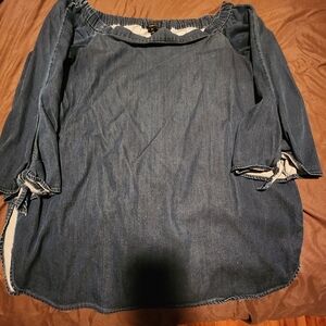 Whbm off shoulder long Jeans Top size xl